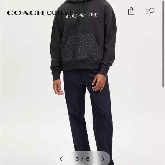 NWOT Coach Black and Gray Geometric Oversized Unisex Hoodie- XL - Picture 2 of 7